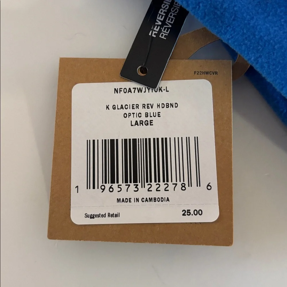 Kids North Face Royal Blue Fleece Headband with Navy Lining  Blue North Face
